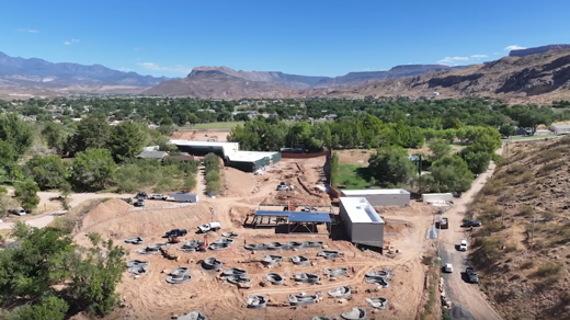aerial pool construction site